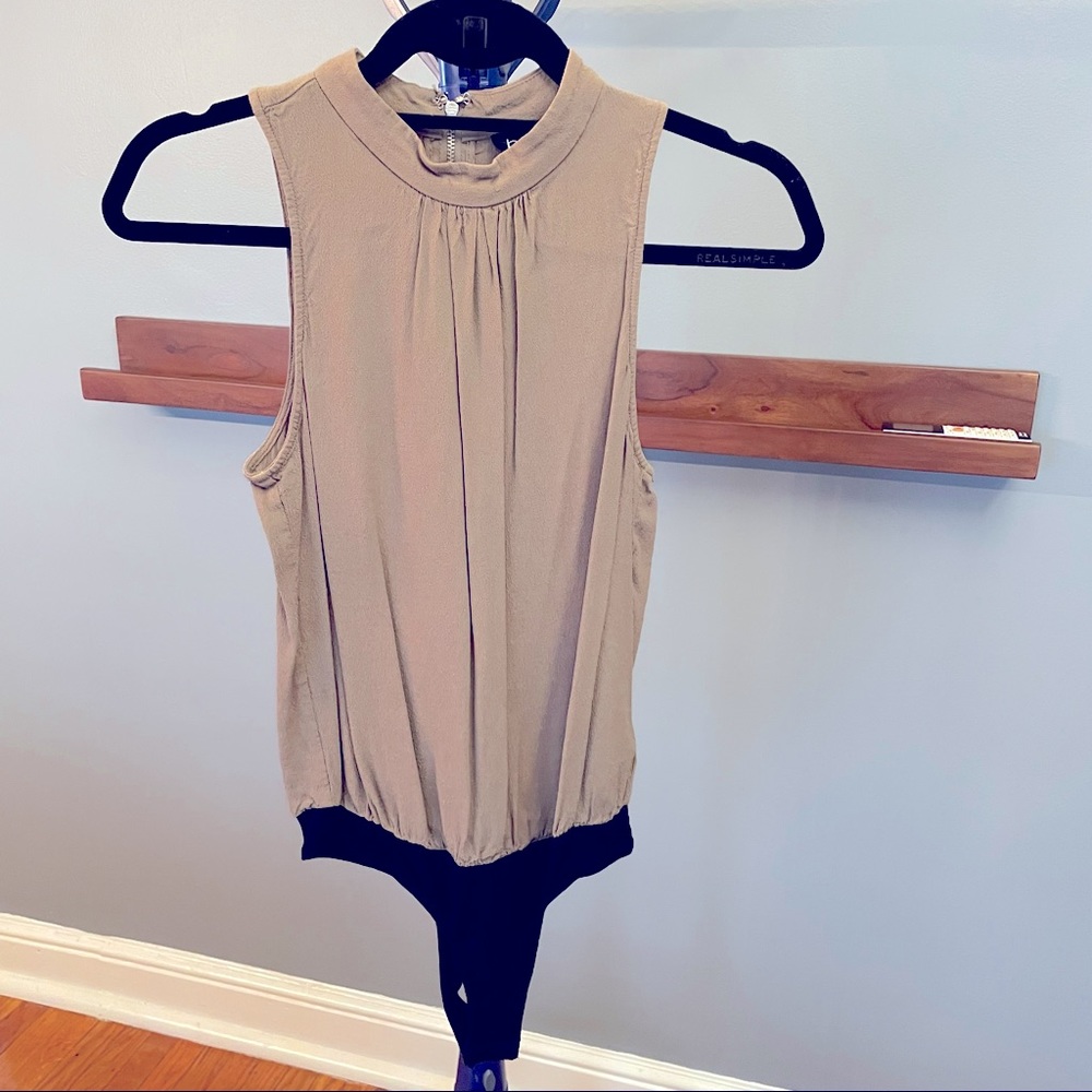 Bebe sleeveless turtleneck thong bodysuit